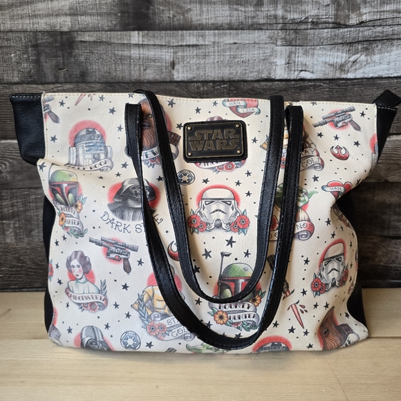Loungefly Handbags - Loungefly Star Wars Tote Bag - Black and Cream